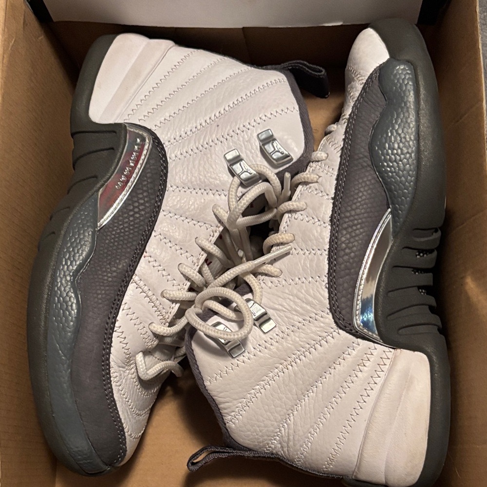 Jordan 12 Wolf Grey Kids Sneakers
